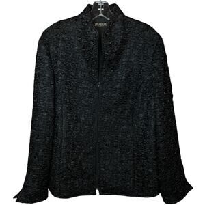 Vintage Lightweight Jacket Zip Up High Neck Sz Large Black